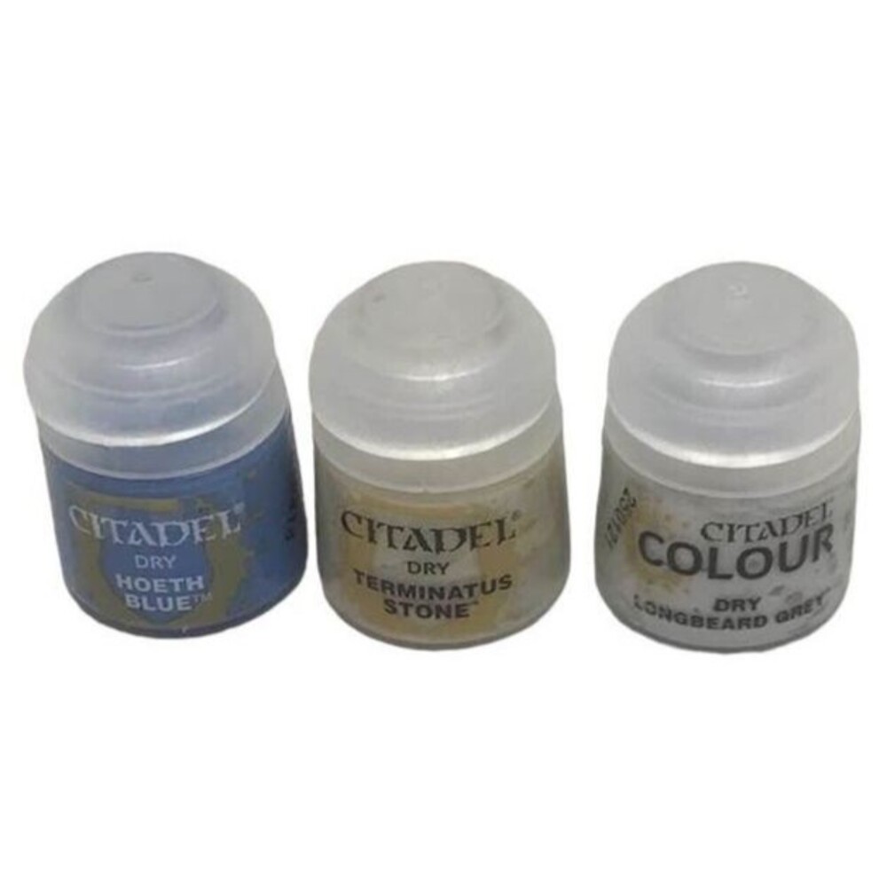 Citadel Colour Paint DRY Terminatus Stone Longbeard Grey Hoeth Blue Lot 3 NEW